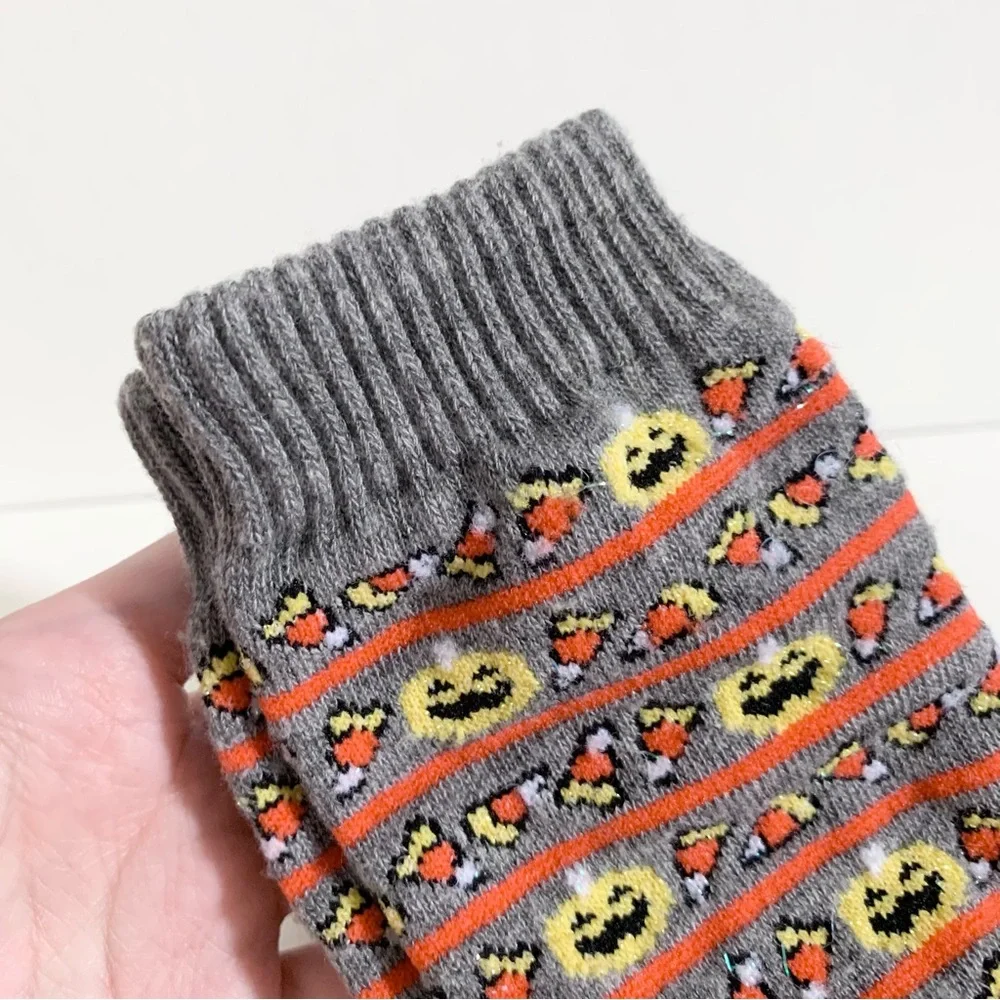 Vintage Halloween glitter socks candy corn and Jack o lanterns